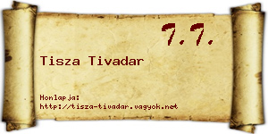 Tisza Tivadar névjegykártya